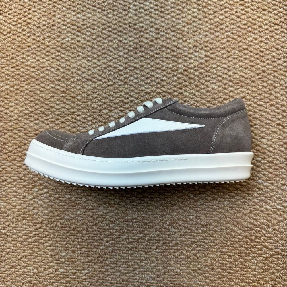 Rick Owens Gray and White Men's Sneakers